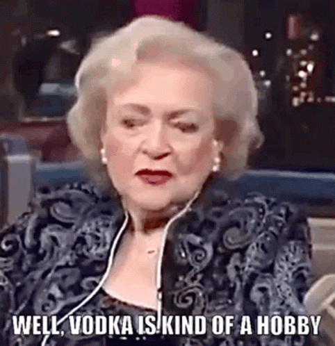 Elderly Woman Wearing Headphones Saying Well Vodka Is Kind Of A Hobby GIF
