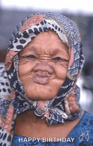 Elderly Woman Wishing Happy Birthday GIF
