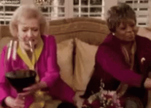 Elderly Women Drinking Wine Smoking GIF
