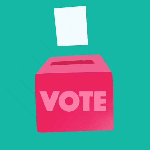 Election Day Ballot Dropped On Pink Box GIF