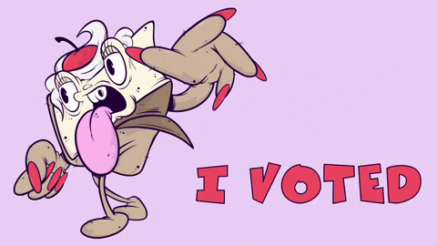 Election Day Cupcake Head I Voted GIF