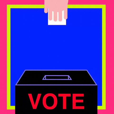 Election Day Drops Ballot Paper On Box GIF