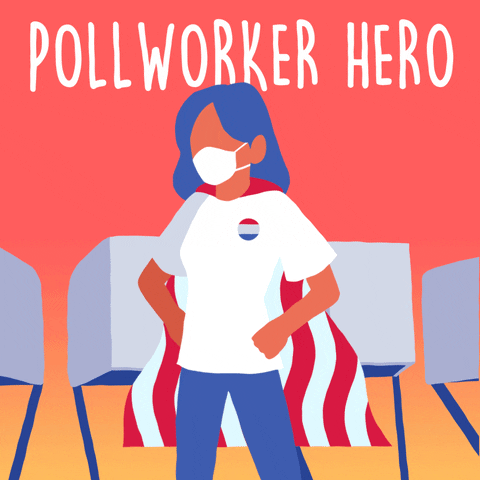 Election Day Poll Worker Hero GIF
