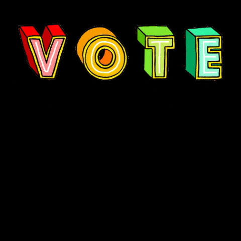 Election Day Vote Vote Vote Colorful Letters GIF