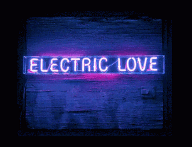 Electric Love Sign Neon Color Light GIF