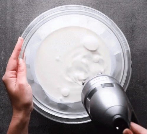 Electric Mixer Whipped Cream Making GIF