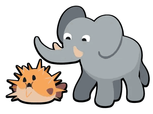Elephant Reaching Out to Hedgehog