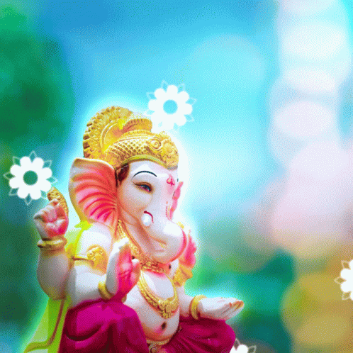 Elephant Statue Holding Flower
