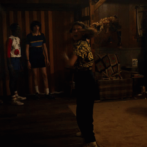 Eleven Fighting Creature From Upside World GIF
