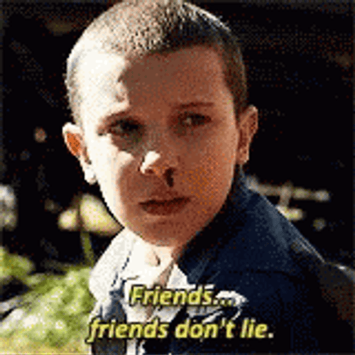Eleven Friends Don't Lie Stranger Things GIF