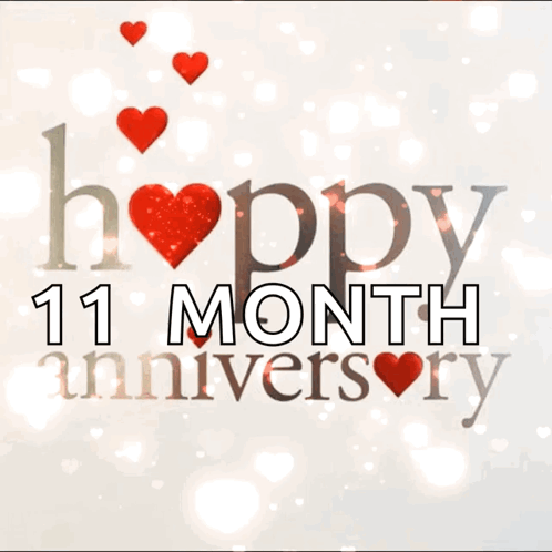 Eleven Month Glitter Happy Anniversary GIF