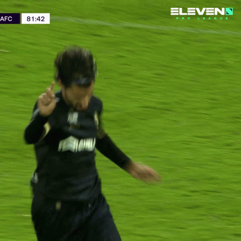 Eleven Pro League Screen Behind Soccer Player GIF