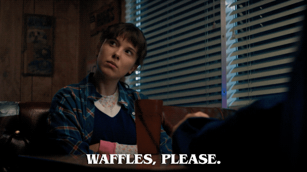 Eleven Waffles Please Stranger Things GIF