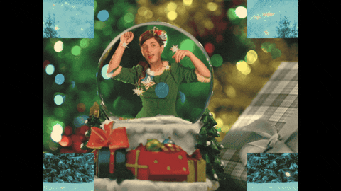 Elf Dancing Inside Snow Globe GIF