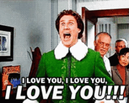 Elf Funny I Love You Shouting GIF