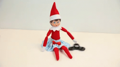 Elf On The Shelf Moving Playing Fidget Spinner GIF