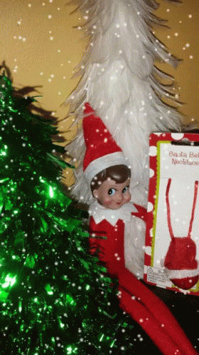 Elf On The Shelf Moving Snow Fall GIF