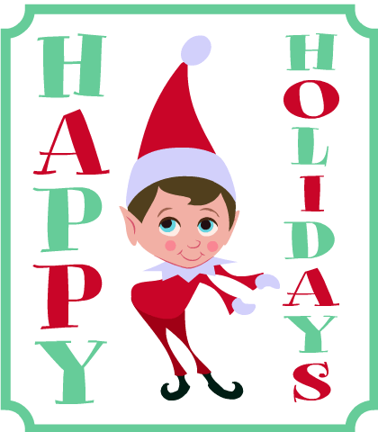 Elf On The Shelf Saying Happy Holidays GIF