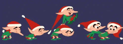 Elf Santa Jumping Around GIF