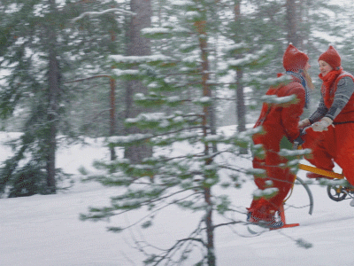 Elf Santa Riding Bicycle GIF