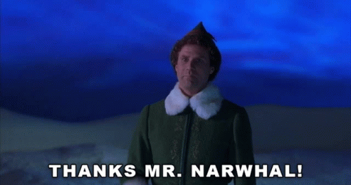 Elf Waving Saying Thanks Mr Narwhal GIF