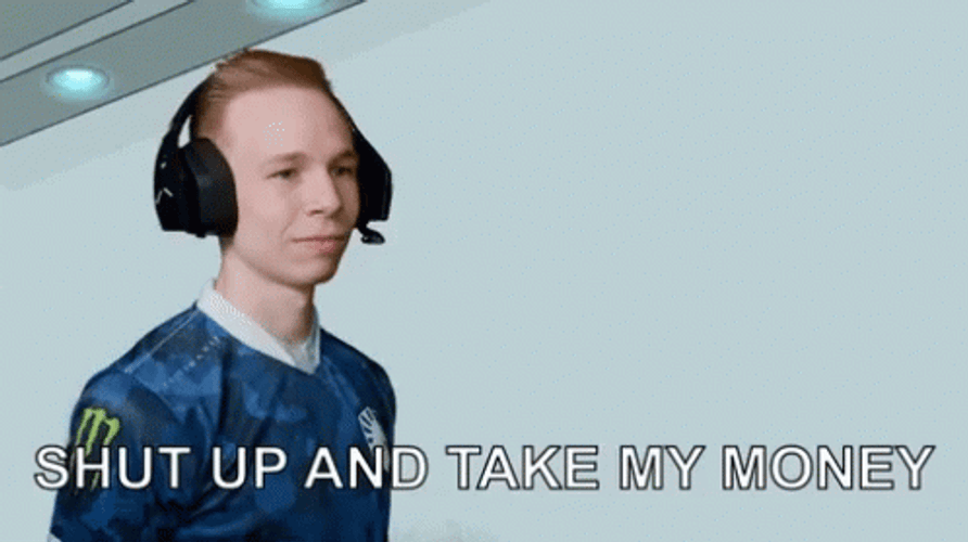 Elige Gamer Showing Off Shut Up And Take My Money GIF