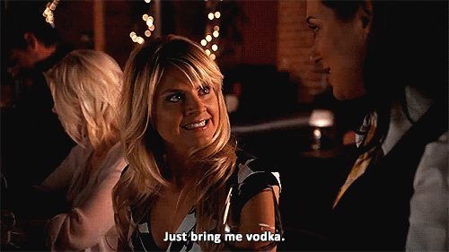 Eliza Coupe Just Bring Two Shots Of Vodka GIF