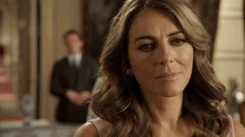 Elizabeth Hurley Rolling Eyes GIF