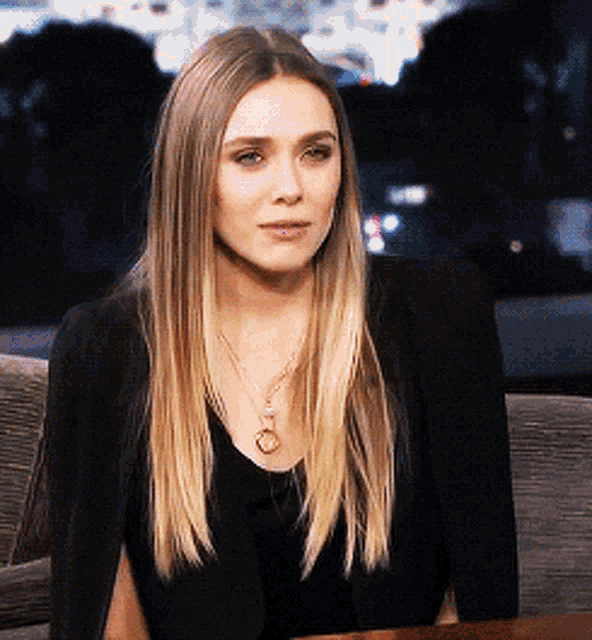 Elizabeth Olsen No Expression GIF