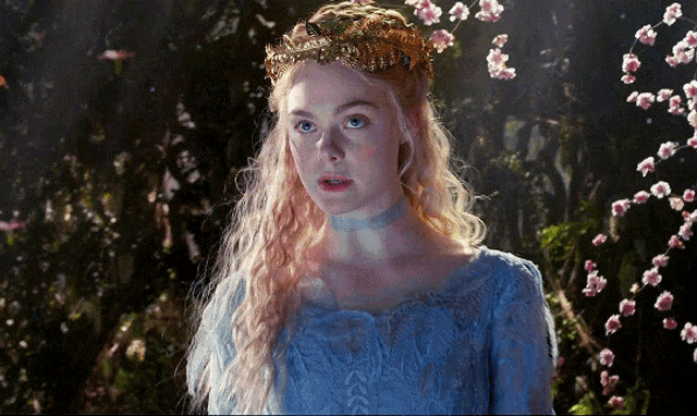 Elle Fanning Princess Aurora Garden GIF