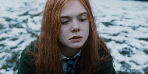 Elle Fanning Winter Snow Lay Down GIF