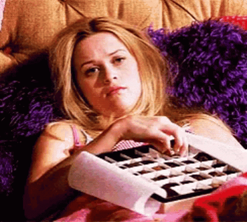 Elle Woods Stucked On The Bed GIF