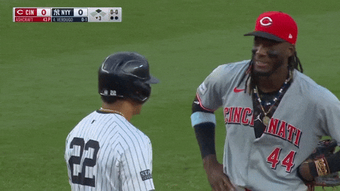 Elly Dela Cruz Aaron Judge Interaction GIF
