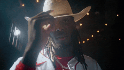 Elly Delacruz Wearing White Cowboy Hat GIF