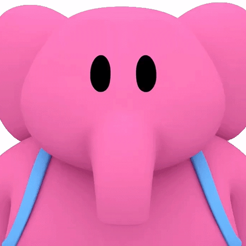Elly Pink Elephant Pocoyo Blinking GIF