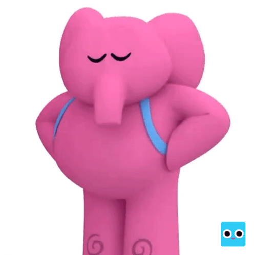 Elly The Pink Elephant Shaking Head GIF