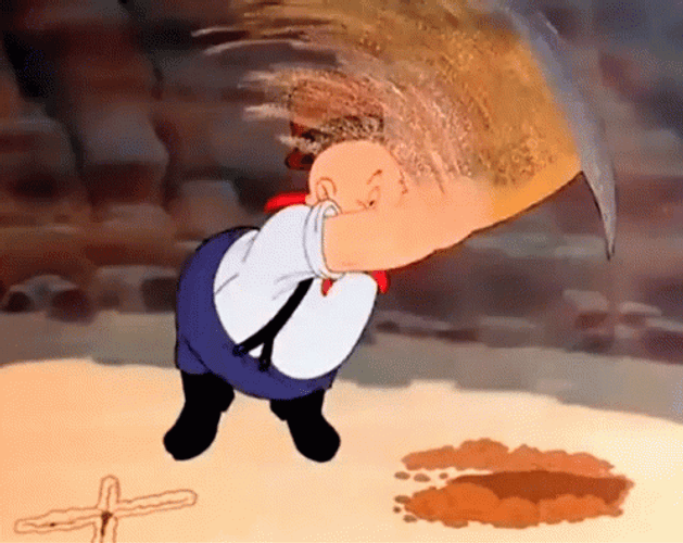 Elmer Fudd Digging GIF