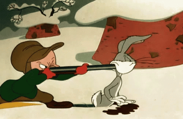 Elmer Fudd Hunting Bugs Bunny GIF