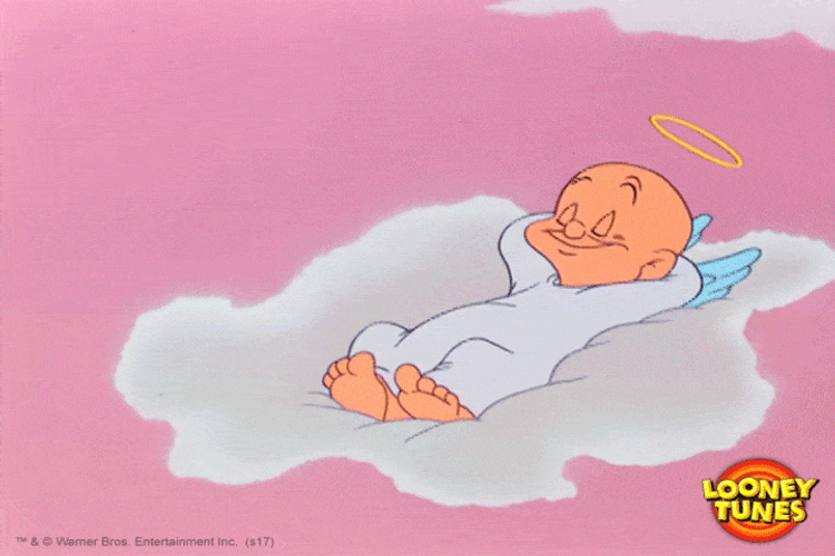 Elmer Fudd Sleeping In Heaven Cloud GIF