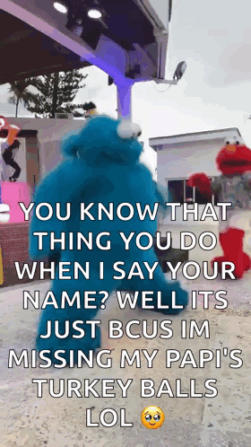 Elmo and Cookie Monster Talking About Missing Papi's Turkey Balls Lol