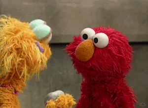 Elmo and Fozzie from Sesame Street