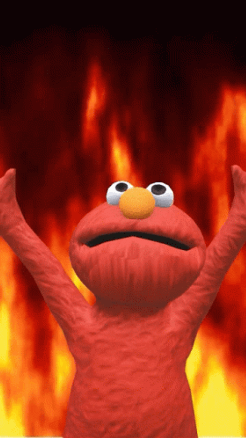 Elmo Burning In Hell Sesame Street GIF