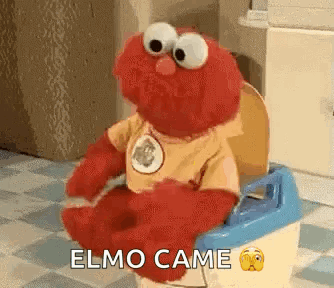 Elmo Came Toilet Dance GIF