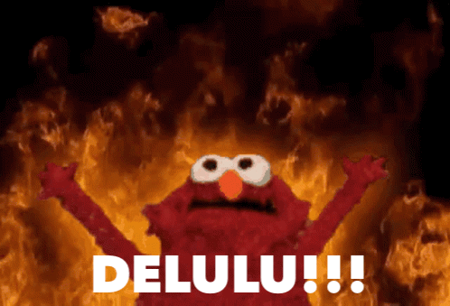 Elmo Fire Delulu GIF
