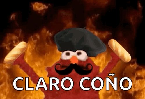 Elmo Fire French Elmo Holding Baguettes GIF