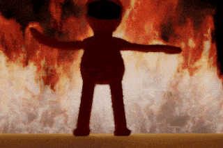 Elmo Fire Hell Silhouette GIF