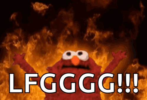 Elmo Fire Let's Freaking Go GIF