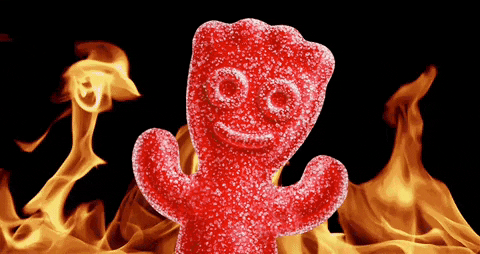 Elmo Fire Sour Patch Kids GIF