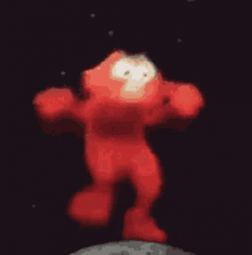 Elmo From Sesame Street Is Dancing In Space GIF