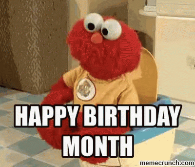 Elmo From Sesame Street Is Sitting On A Potty And Wishing Someone A Happy Birthday Month . GIF